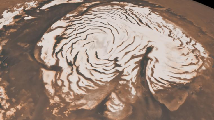 火星北极地区一个峡谷的气象轨道图（图源：CNN）