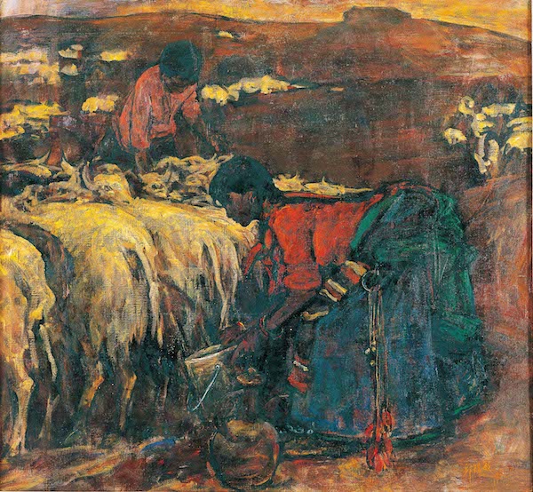 邱瑞敏,《朦胧大地》,130×140cm,布面油画,1985年目前坐落于上海淮海