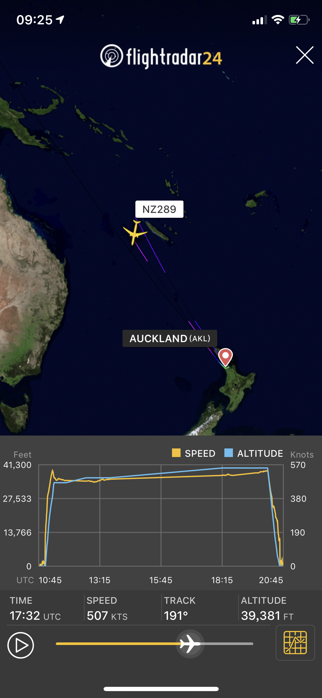 新西兰航空奥克兰飞上海航班中途折返,因飞机