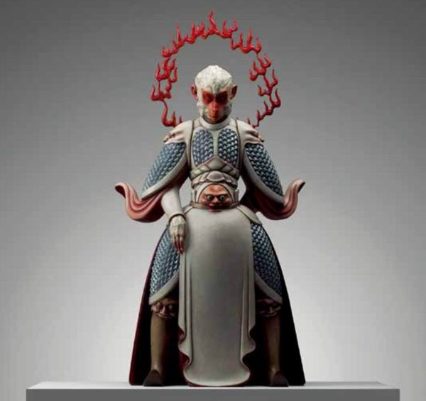 家推介展"参展作品:《迷·藏 - 真假美猴王》,铸铜彩绘,2018,王瑞琳