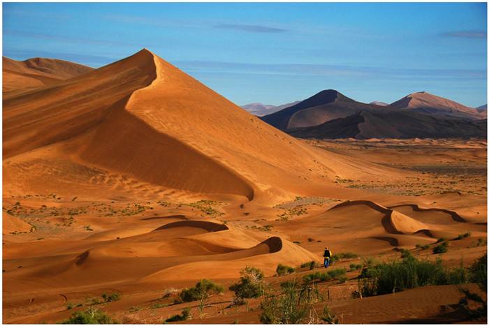 相对高度约450米,是世界上最高的固定沙丘,号称"沙漠珠穆朗玛"