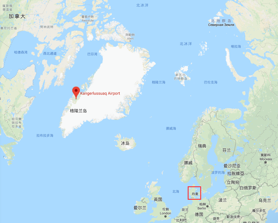 康克鲁斯瓦格机场（Kangerlussuaq Airport）截图来自谷歌地图