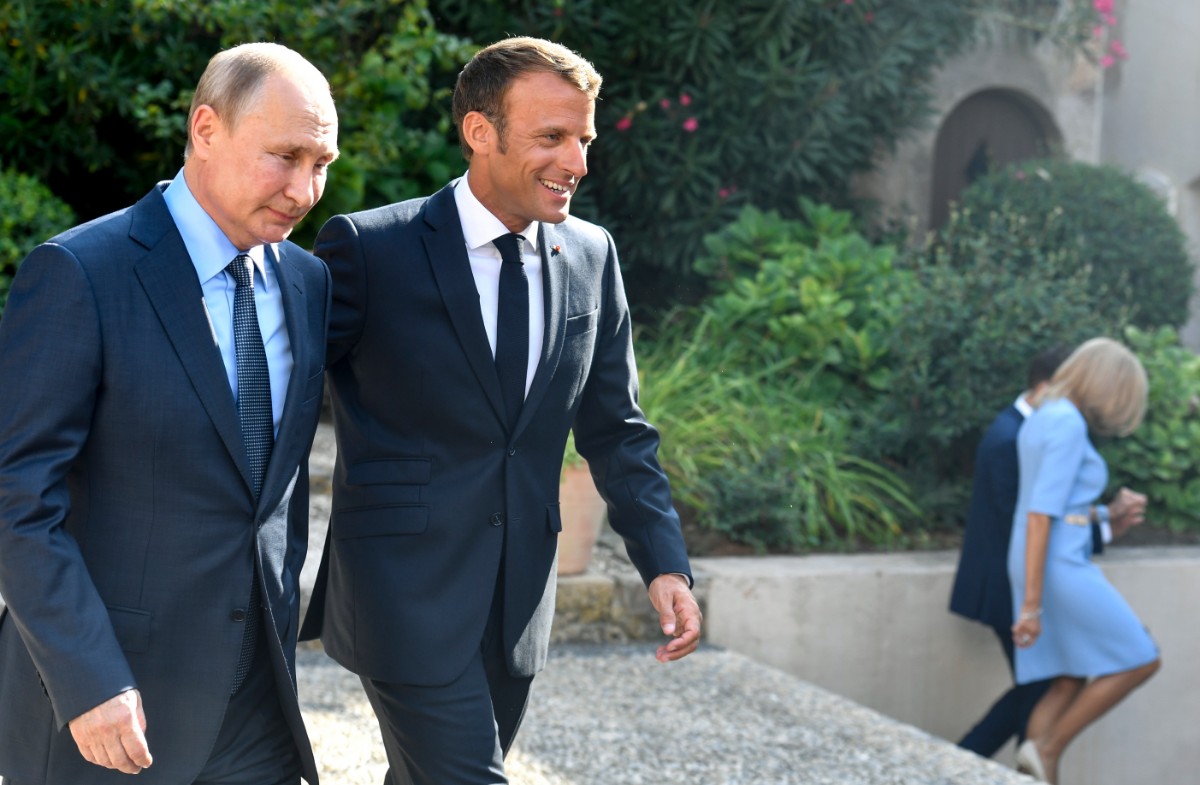 俄总统普京与法国总统马克龙。图自IC photo