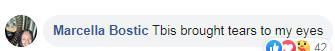  网友博斯蒂克说，“我的眼睛里已经充满泪水。”图片来源：社交媒体截图。