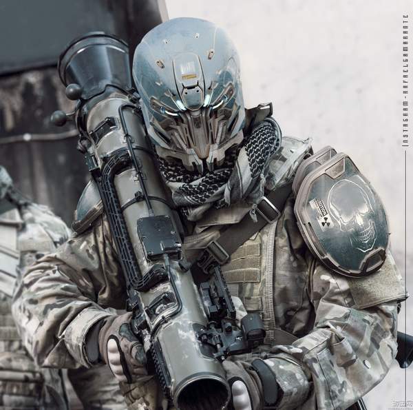 巴西画师机甲战士原画欣赏硬核战甲机械美感十足