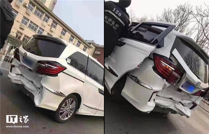 但是,被撞的艾力绅就没那么走运了.