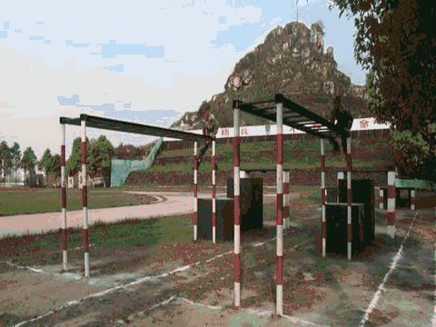 一,跨桩    反向通过 二,壕沟   反向通过 三,矮墙   反向通过 四,高