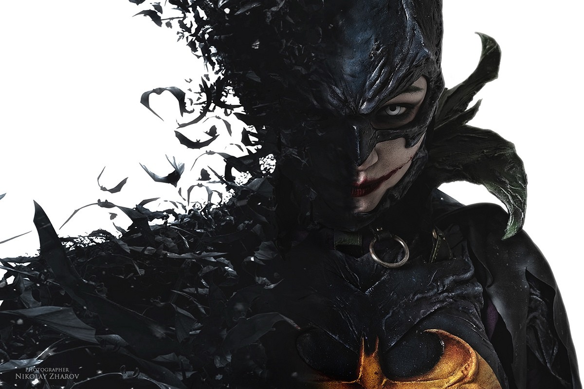 国外妹子cos狂笑之蝠美图 帅气潇洒却又妖艳疯癫