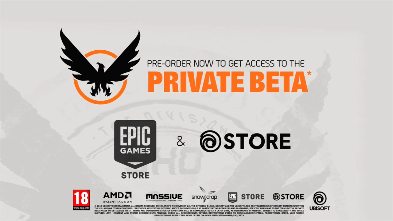 《全境封锁2》pc版游戏特色功能宣传视频 不锁帧,支持4k/hdr