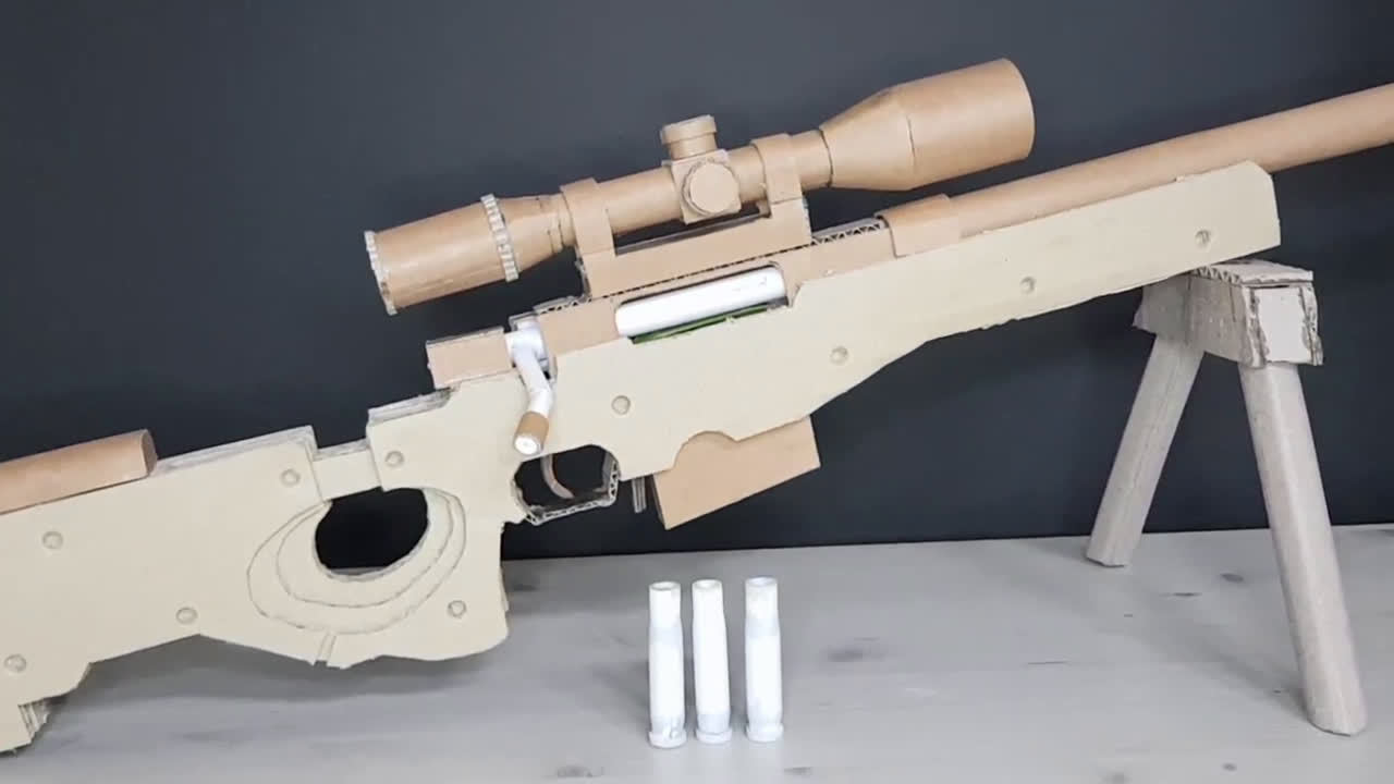 如何用硬纸板做一把awm