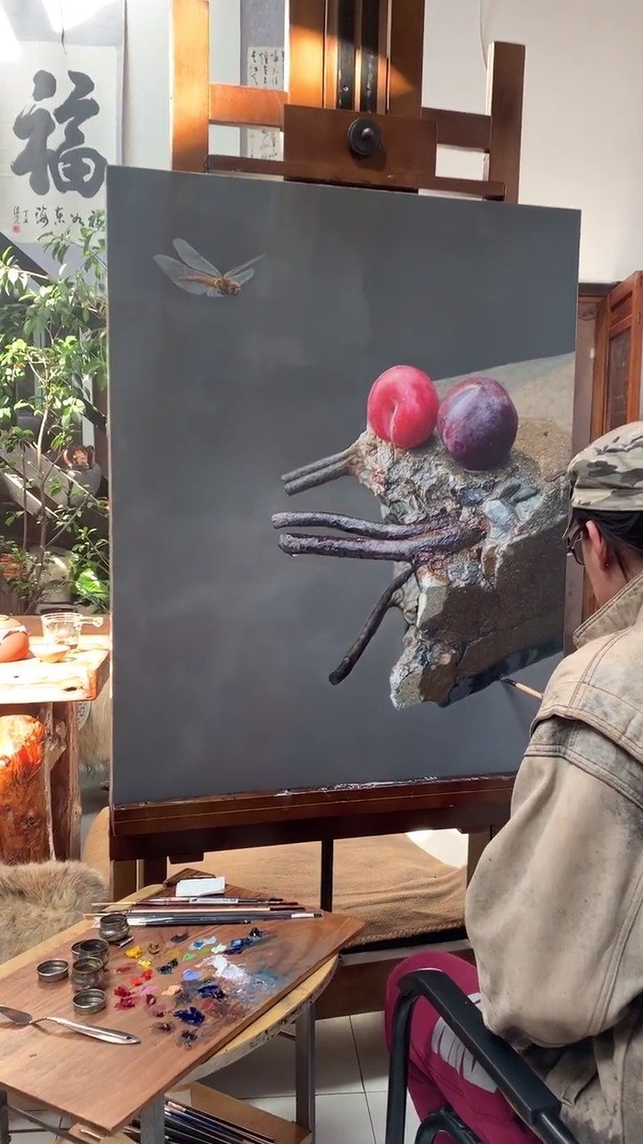 潘思源的超写实油画《硕果.2》