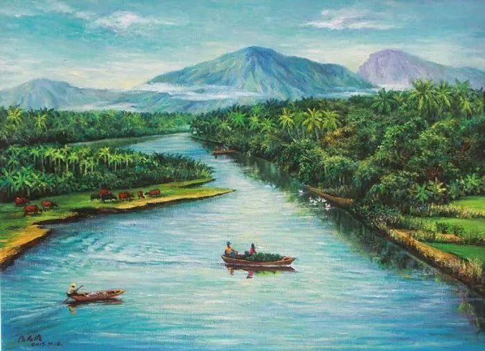 陈德雄油画 :《万泉河》四川《康定情歌》据考证,《康定情歌》最初叫