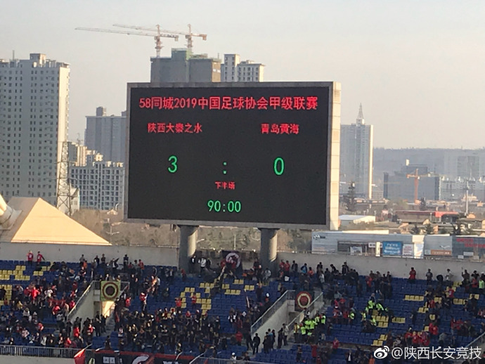 中甲第2轮上座人数:场均1万人,陕西主场2.2万居