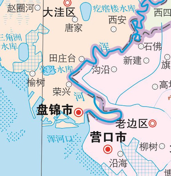 盘锦、营口交界大辽河已更名为浑河。