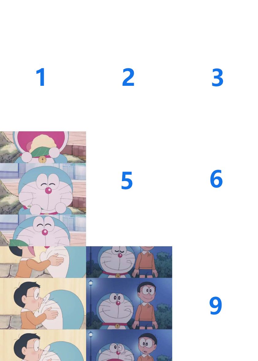 (完成图)心形拼图第四张要摆8张照片剩下的地方用空白图填上(动图演示