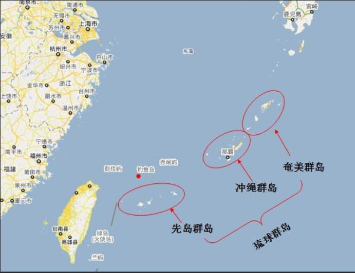 现在的日本"冲绳县",在地理上位于"琉球群岛".
