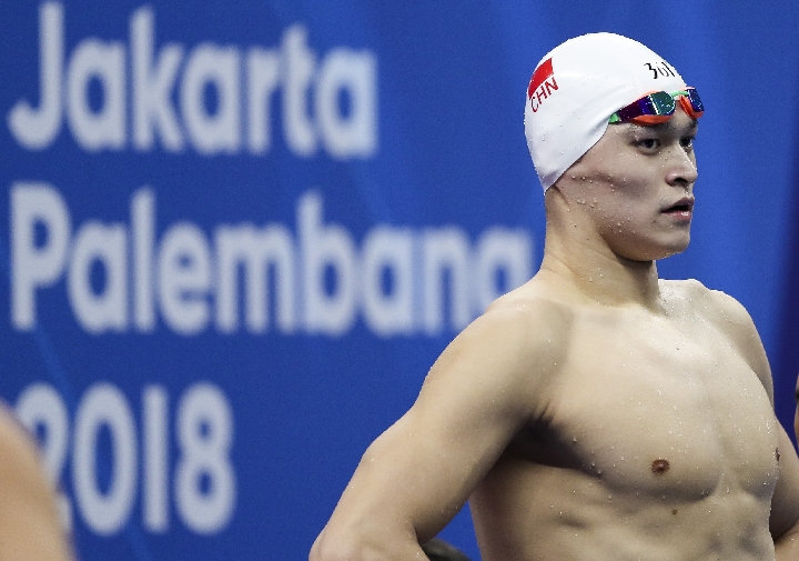 孙杨参加男子4X100米自由泳接力决赛。新华社记者费茂华摄