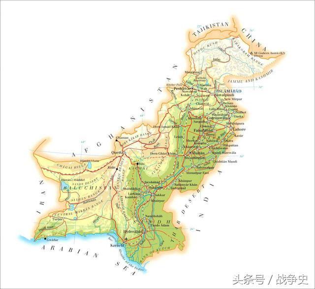 巴基斯坦地形图简笔画图片