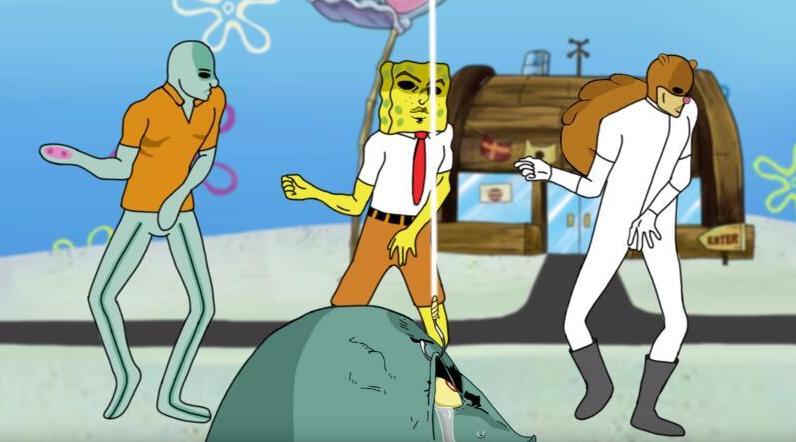 海绵宝宝 x jojo 黑帮摇(youtube:momo_手机新浪网