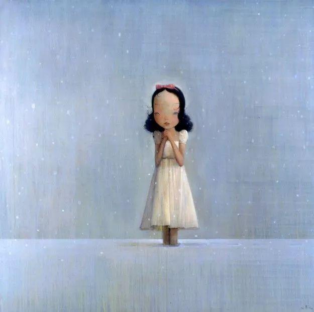 《白雪公主》这些系列的女人看上去似乎都特别的清淡画中的背景用冷