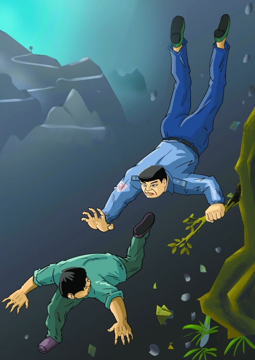 永恒的瞬间湖南公安英雄故事漫画陈世军跳崖追路霸