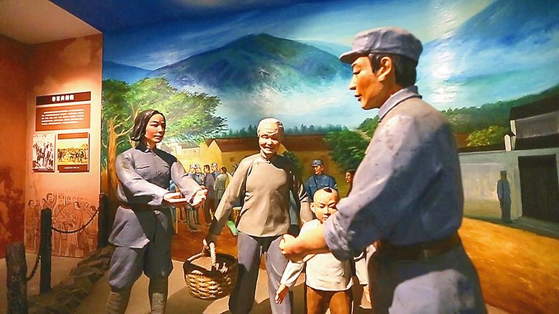 再现军民鱼水情深场景.