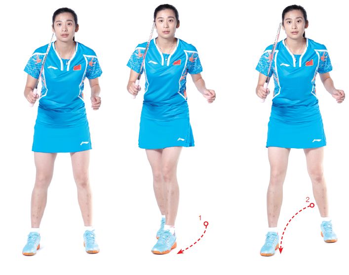 羽毛球交换腿起跳步法图片