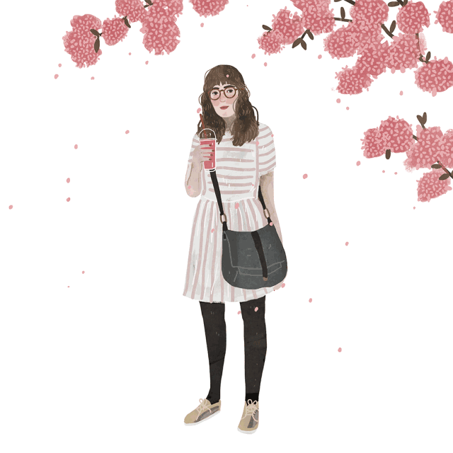 插画丨小清新插画就该这么造淡雅的gif真想生活在画里很美