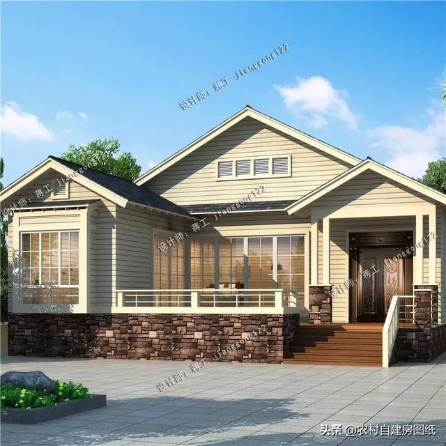 2款一层别墅农村实拍案例,15万就能施工,在农村面子里子都有了|建筑