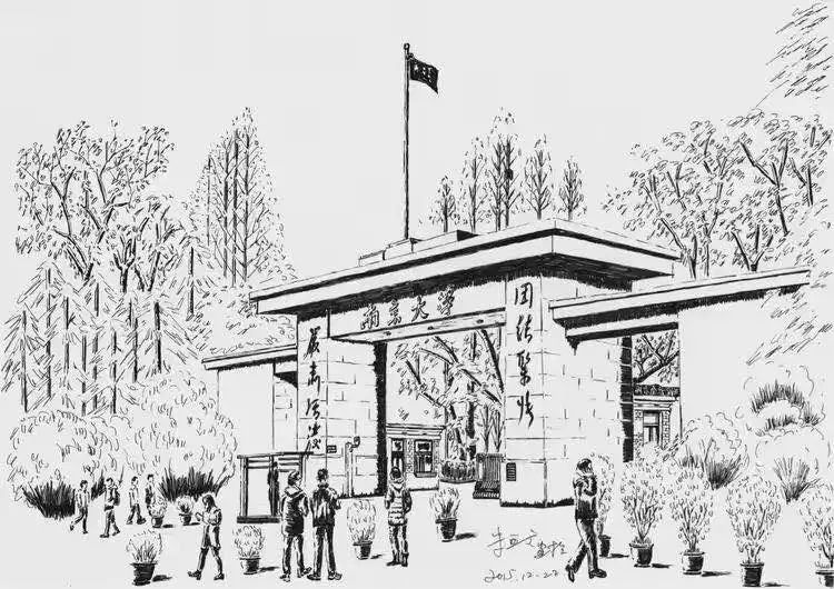 "南大是有历史沉淀的百年名校,我画金陵大学堂,画北