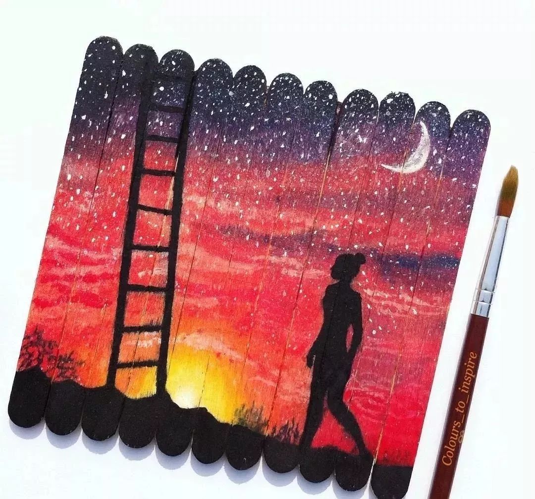 我们扔掉的冰棒棍竟然还能拿来画画