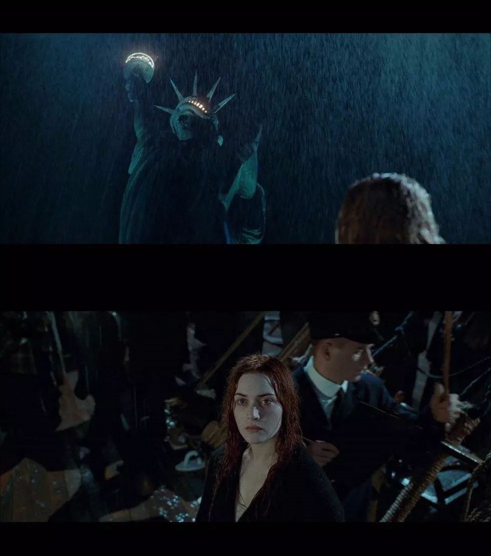 《泰坦尼克号》的结尾,Rose被救上纽约港,她抬