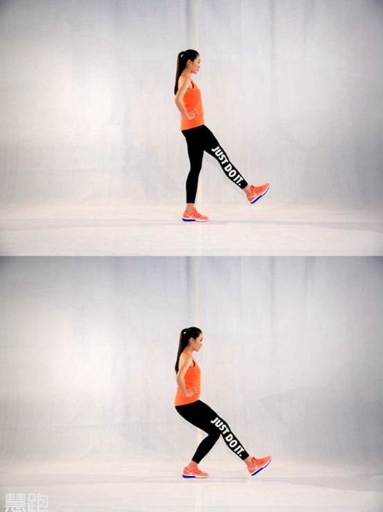 力量动作4:单腿提踵 6组,每组15个
