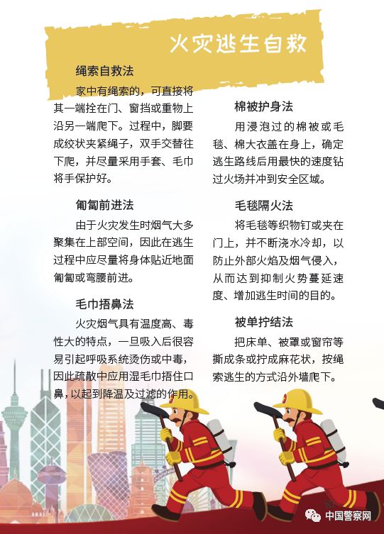 做自己的首席安全官⑩火灾逃生自救方法有这么多你知道几种