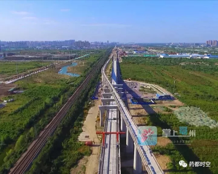 城建航拍亳蚌城际铁路先期路段开建大气