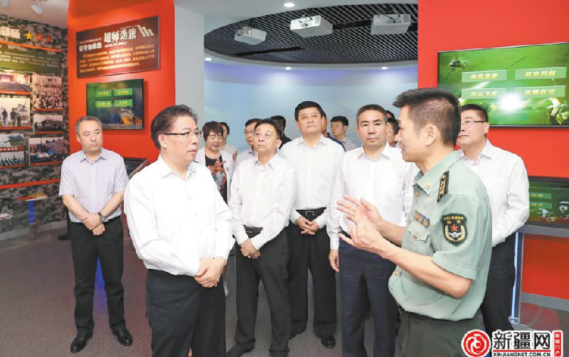 7月31日,市领导于鸷隆,隋荣,郝建民,古丽其娜·沙吾尔,孙志义一行先后