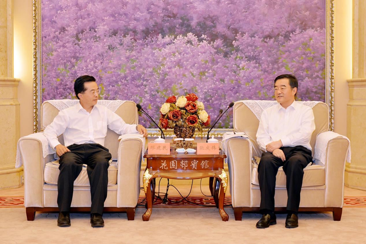 张庆伟会见中国人民保险集团股份有限公司党委书记、董事长缪建民一行|张庆伟|中国人民保险集团|缪建民_新浪新闻