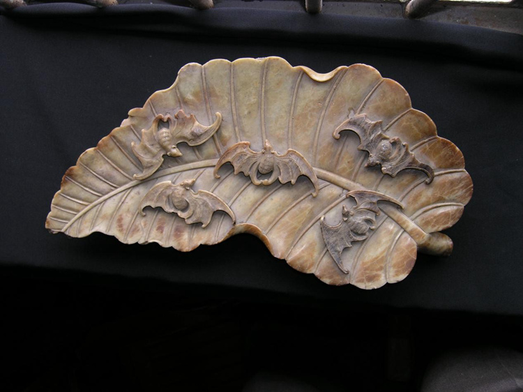 青田石 フラワー彫刻 2490g 博物館から流出 最高品質な青田石アート