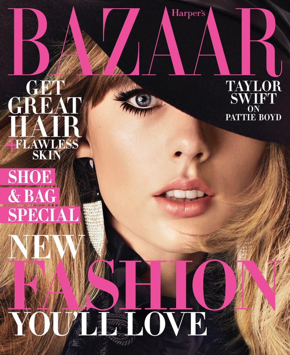 霉霉齐刘海登杂志封面 黑白色调造型摩登略显老