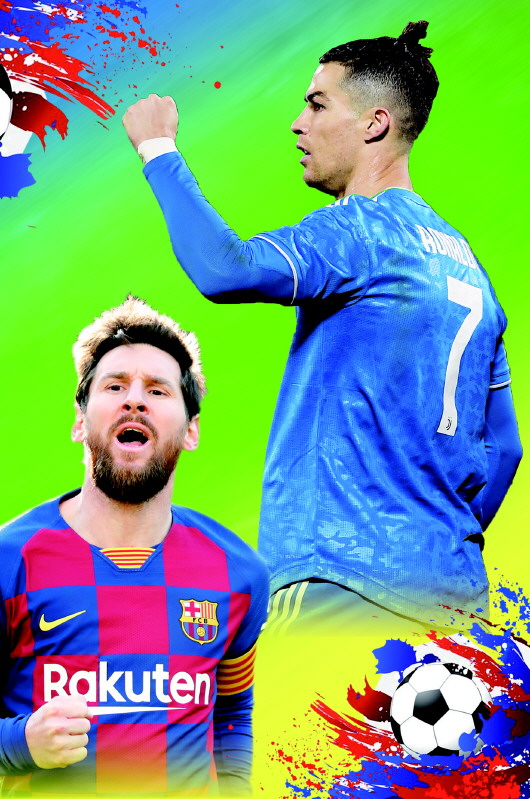 梅西和c罗如今还是世界足坛当之无愧的王者.