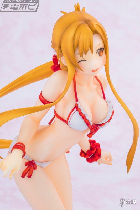 《刀剑神域》亚丝娜泳装性感手办 小翘臀 可拆卸裙摆