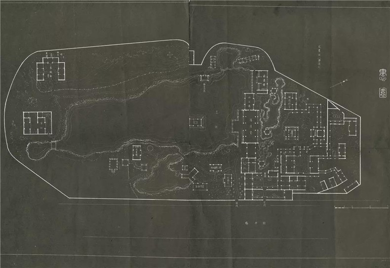 童寯,愚园平面图,1930年代.童寯家属供图.