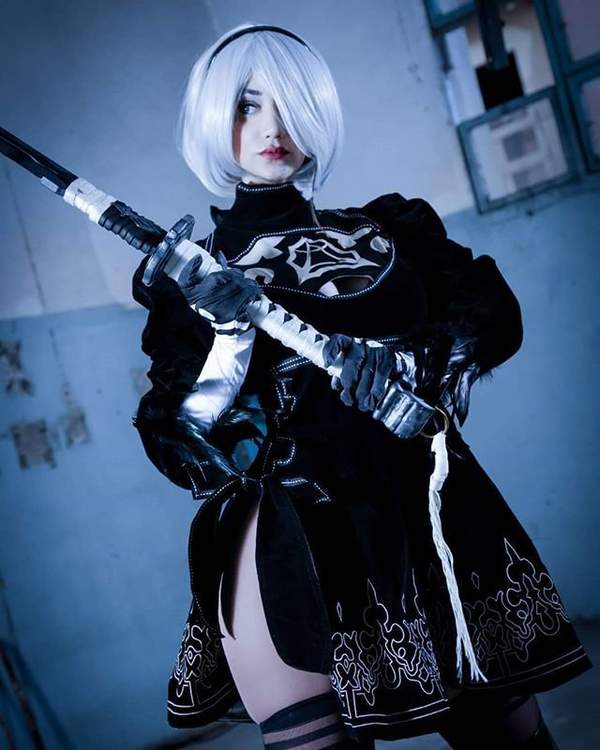 大胸御姐cos尼尔2b身材火辣黑丝大长腿迷人