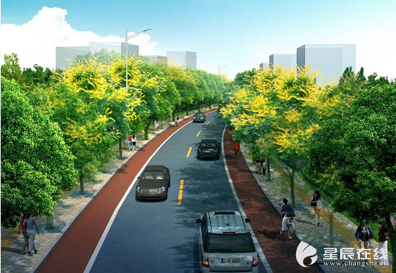 (支路八效果图.) (【视频】:湖南金融中心路网建设项目集中开工.