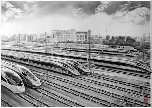 裸眼3d贵阳铁路女工的超逼真铅笔画