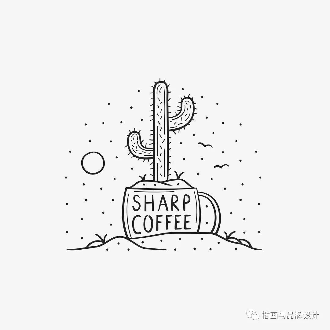 插画丨被这组黑白小画圈粉,张张是我的最爱,简洁却表现力十足