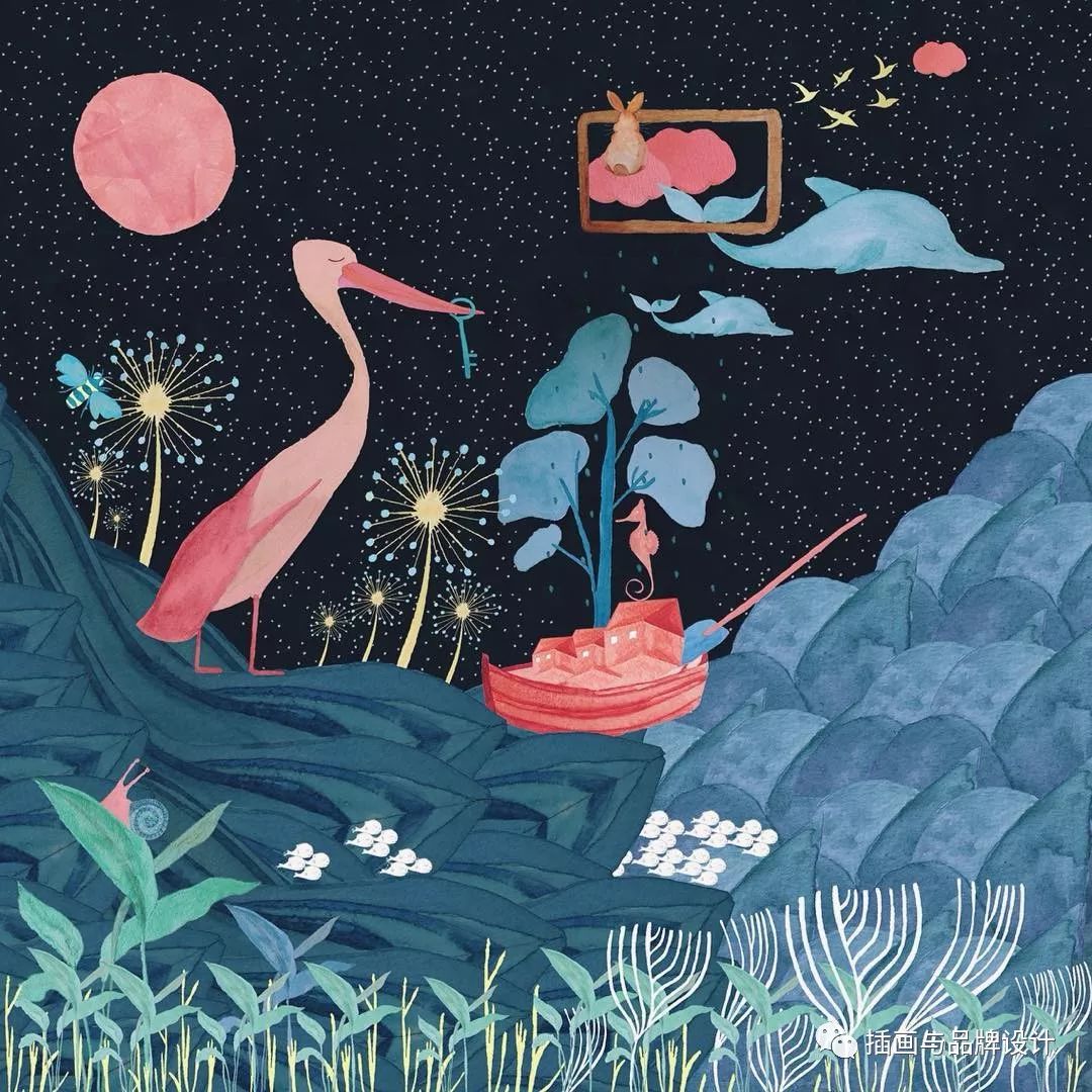 手绘丨用水彩画出最具幻想的童趣插画每张好像都在诉说一个小故事