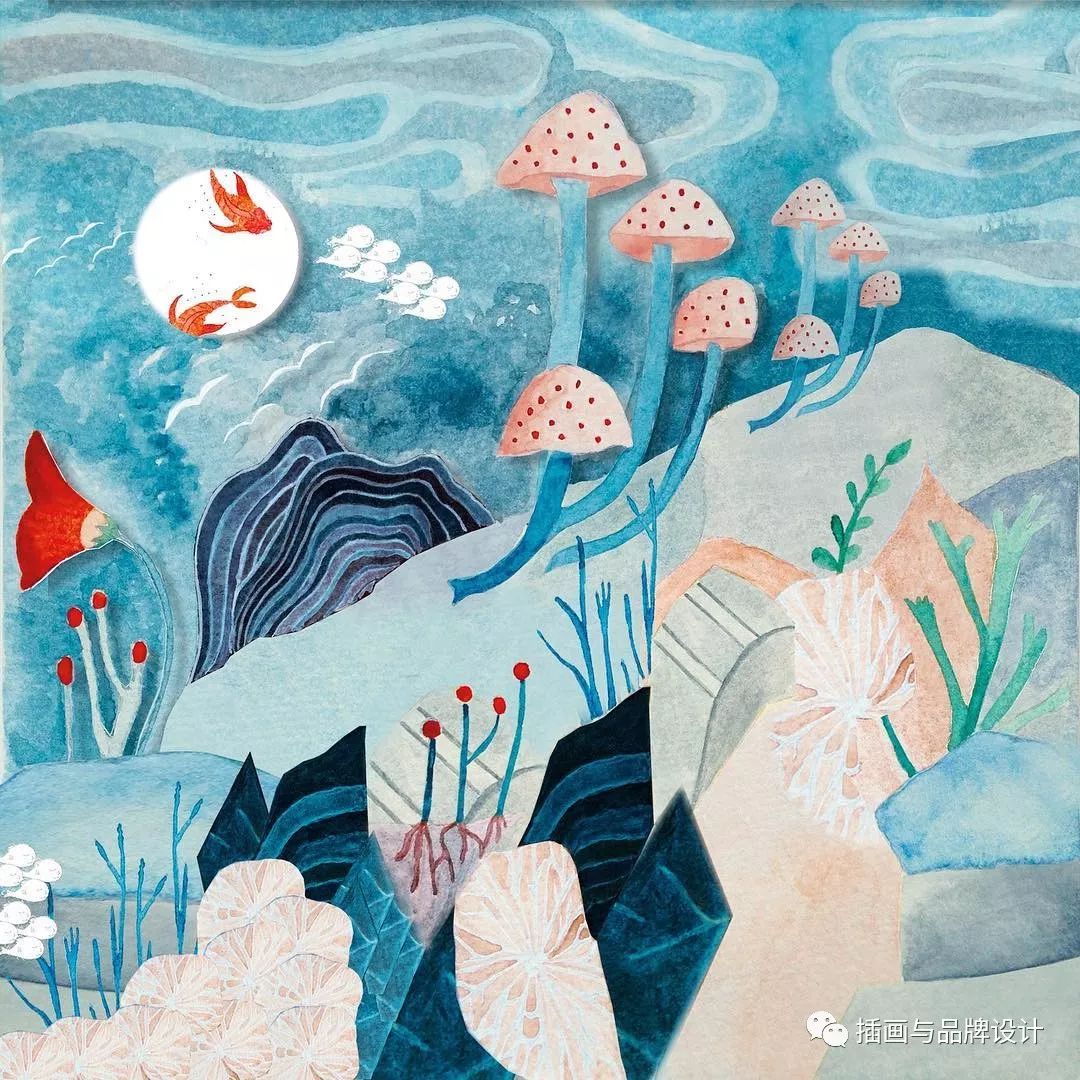 手绘丨用水彩画出最具幻想的童趣插画每张好像都在诉说一个小故事