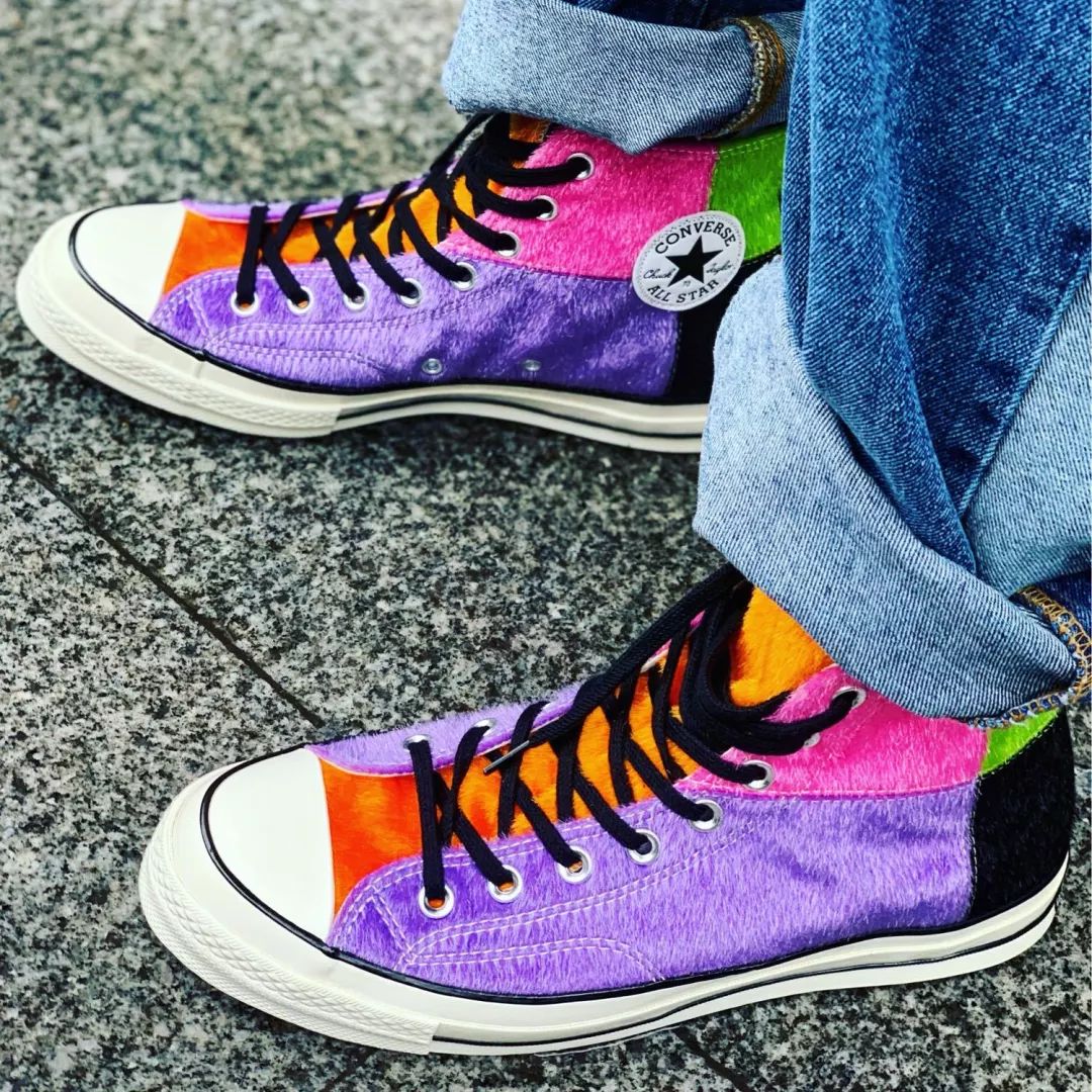 晒鞋丨骚气匡威四色拼接,aj1北卡蓝活力十足!