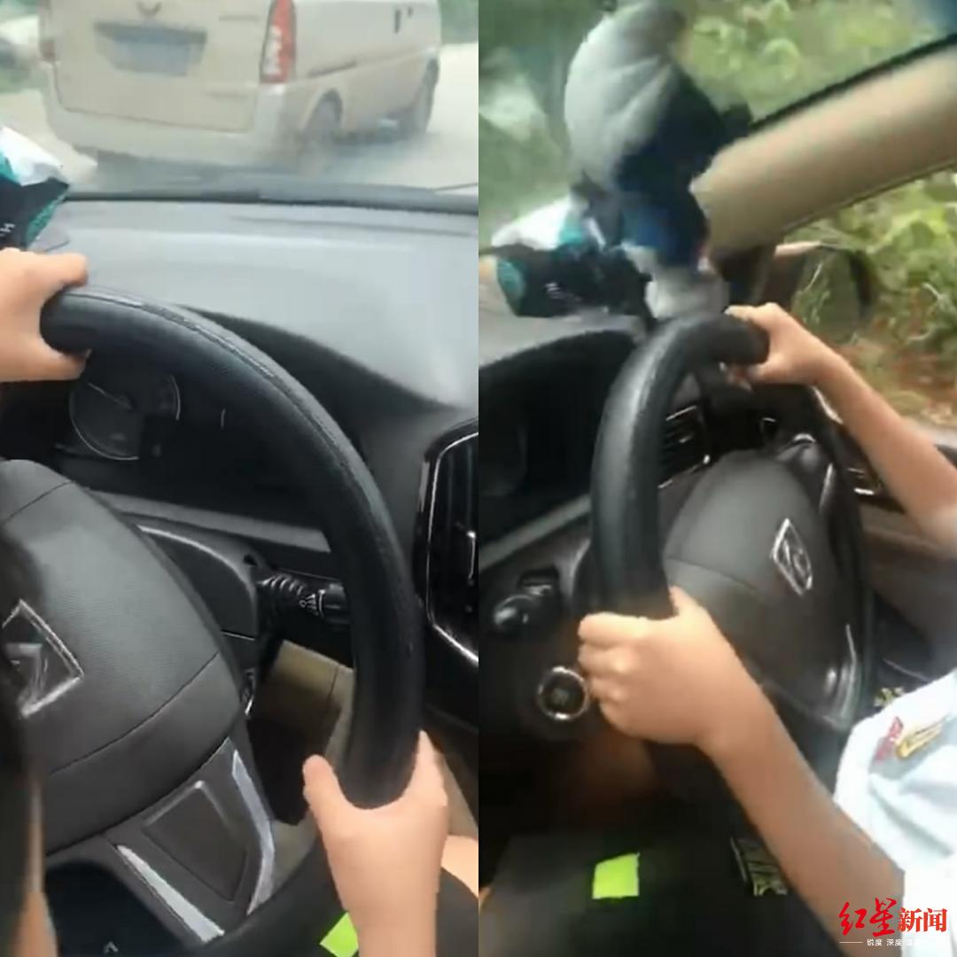 娃娃手握方向盤駕車 視頻截圖